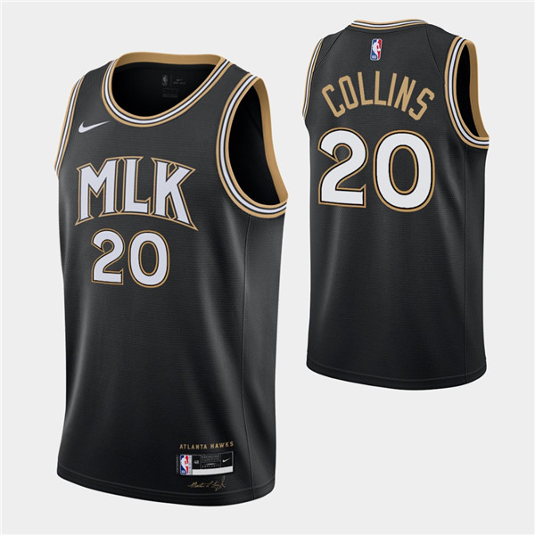 Men's Atlanta Hawks #20 John Collins 2020-21 Black NBA City Edition Stitched Jersey